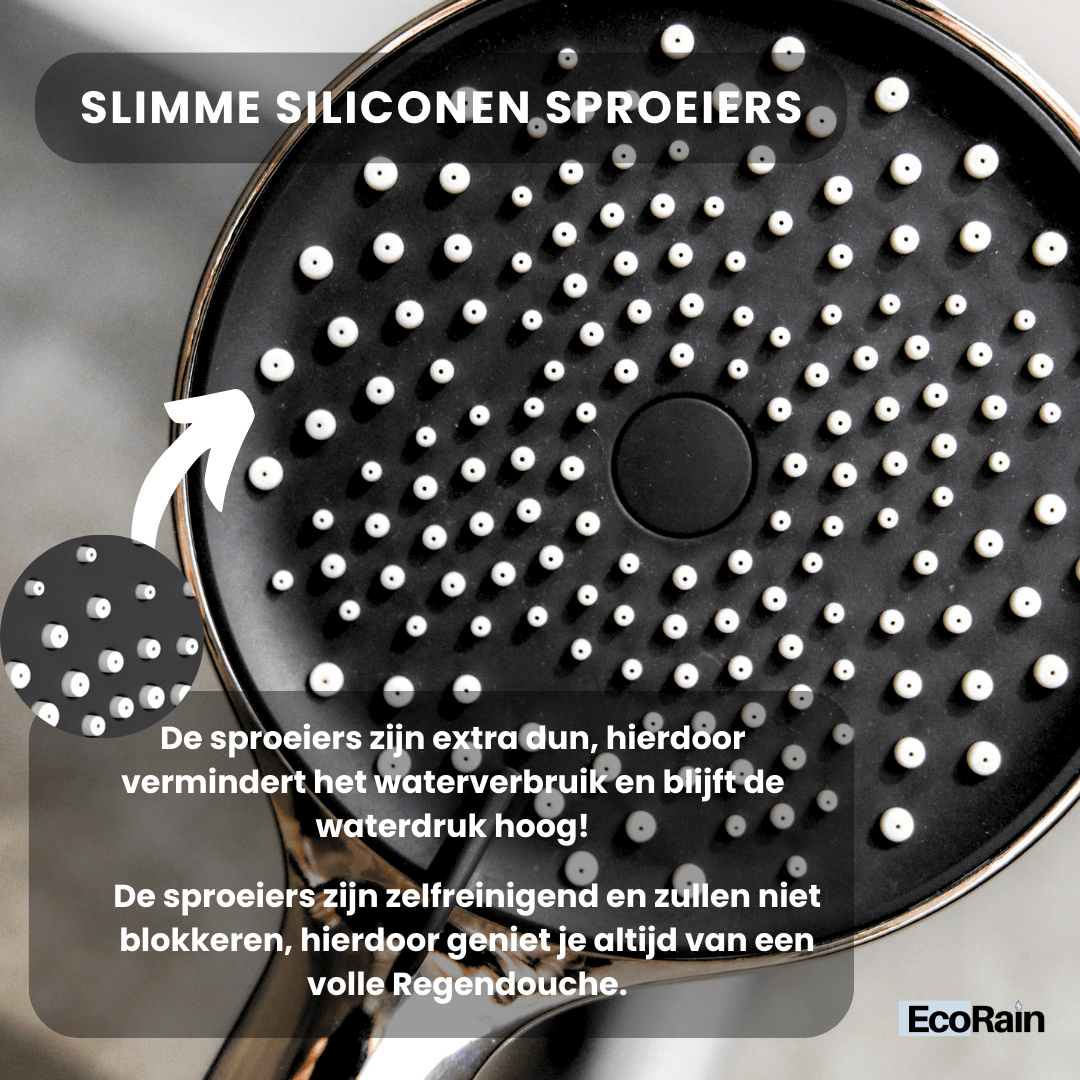 EcoRain Water Saving Shower Head Charly 13 cm - Chrome