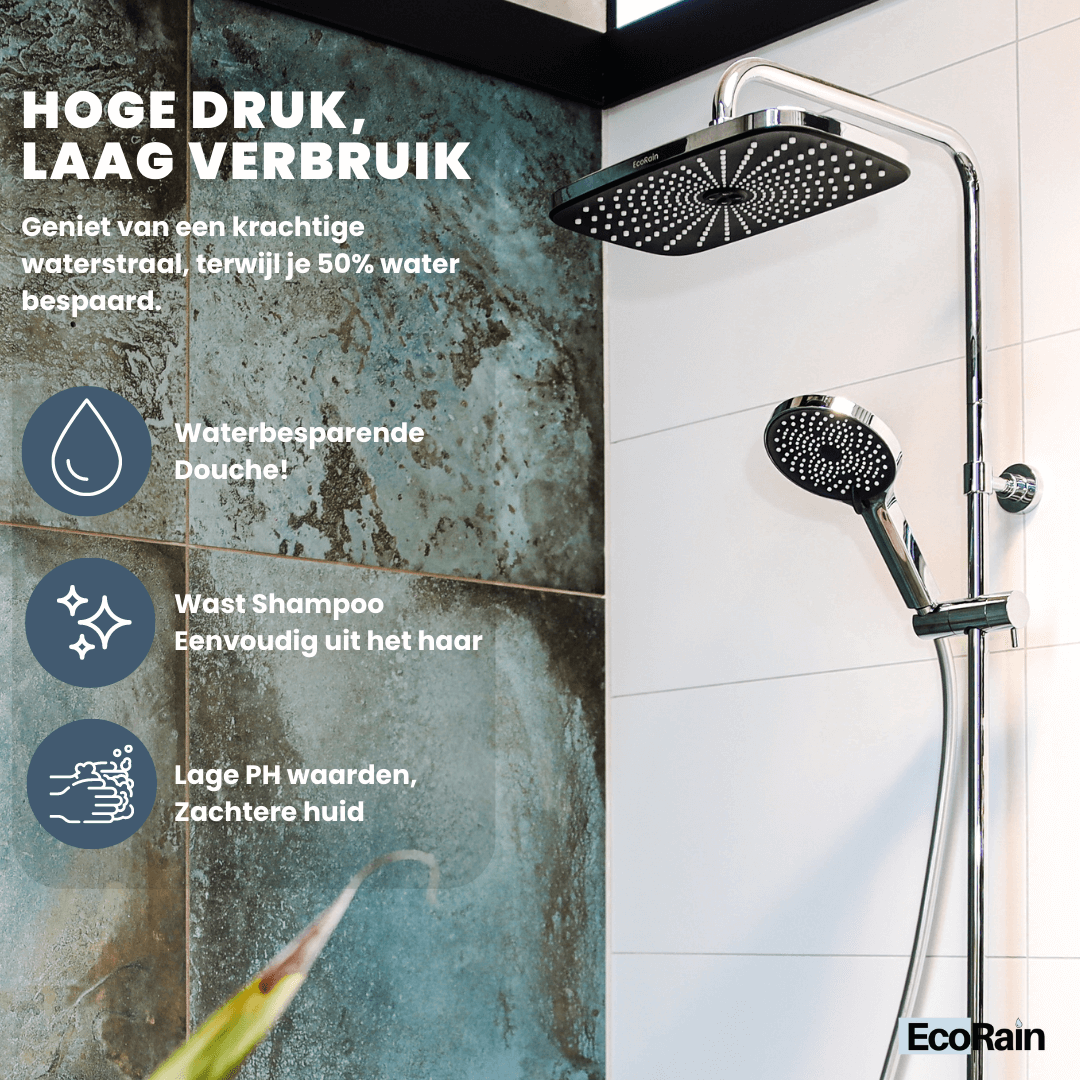Douchekop Charly met doucheslang - Chroom