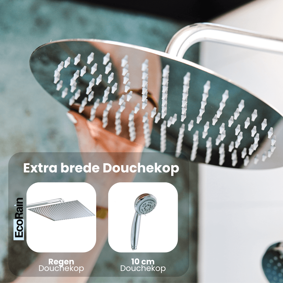 Ronde Regendouche met slang Tyler 20 cm - Chroom