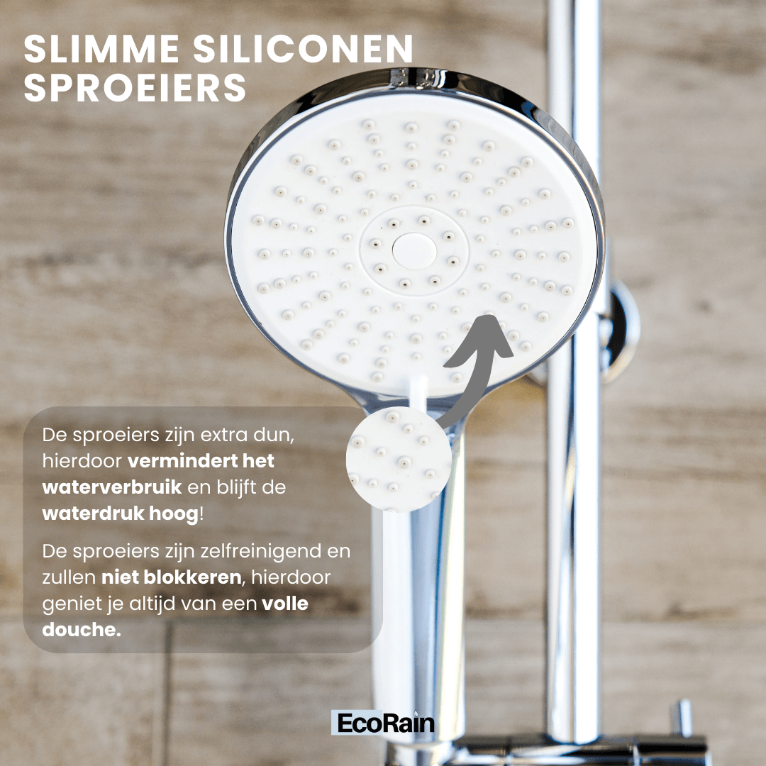 EcoRain Water Saving Shower Head Mark 12 cm - Chrome