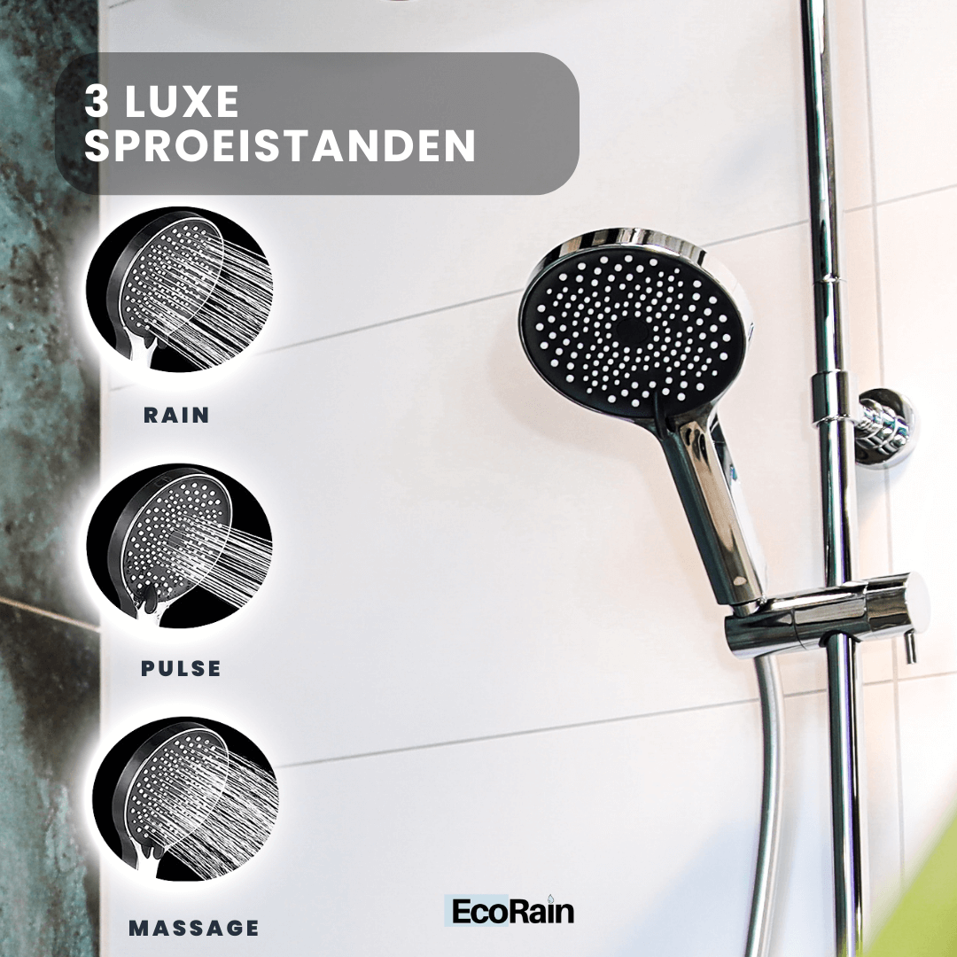 EcoRain Water Saving Shower Head Charly 13 cm - Chrome