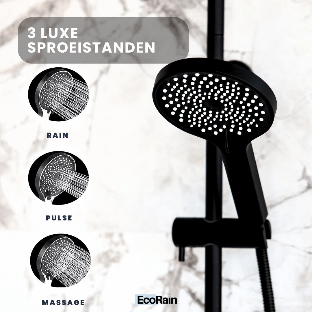 Waterbesparende Douchekop Charly 13 cm - Zwart