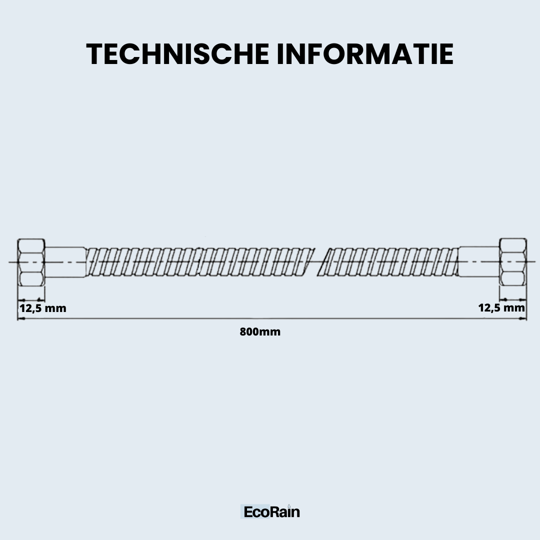 Universele Aansluitingsslang 80 cm - Zwart