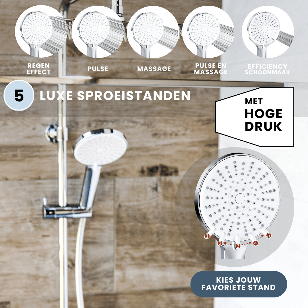 EcoRain Water Saving Shower Head Mark 12 cm - Chrome