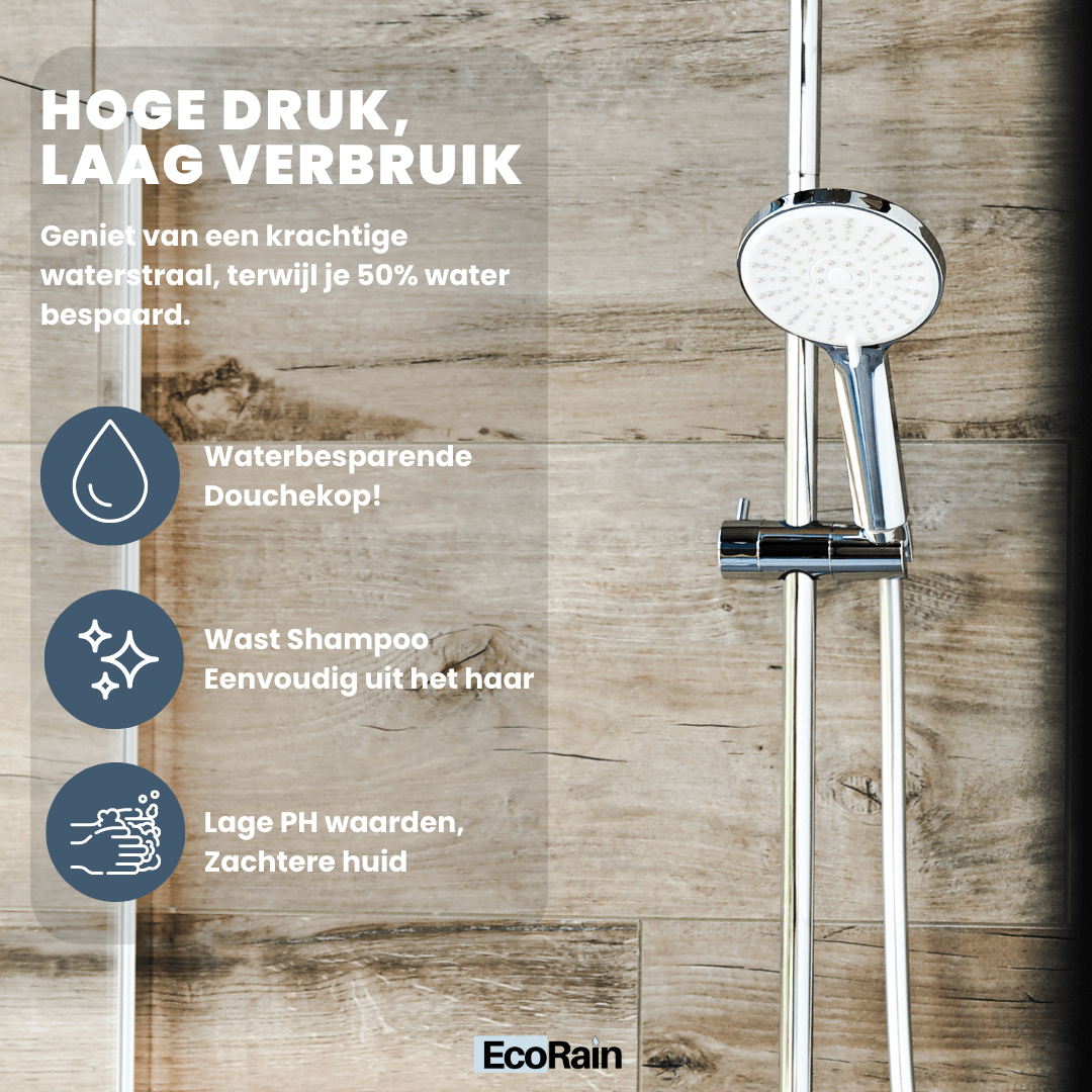 EcoRain Water Saving Shower Head Mark 12 cm - Chrome