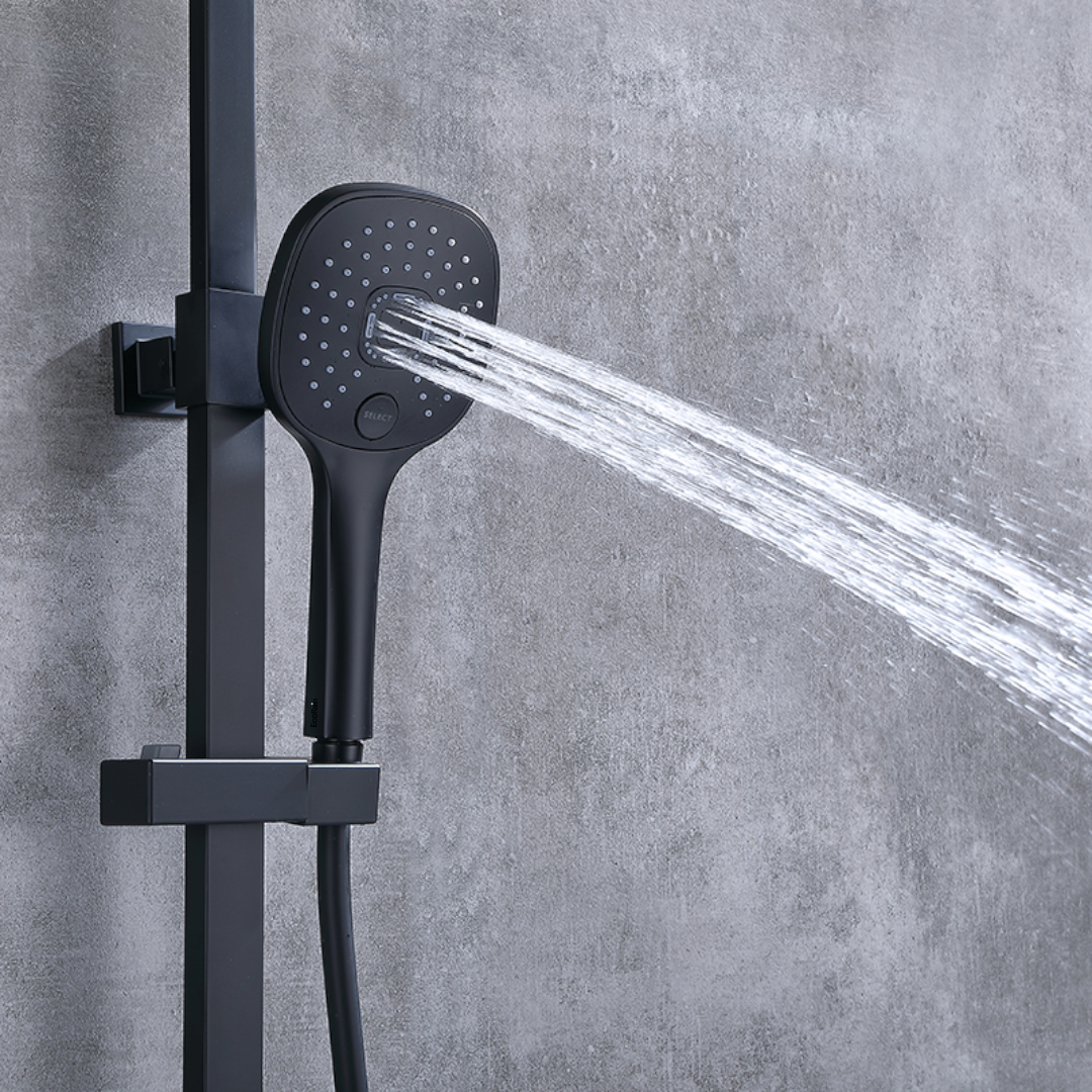 handdouche zwart waterbesparend detail