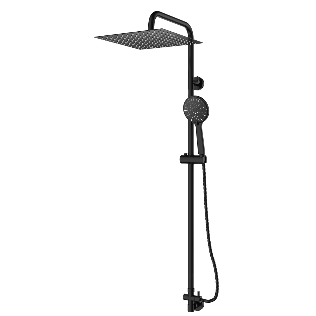 Regendoucheset Tyler 30 CM Vierkant Zonder Kraan - Zwart