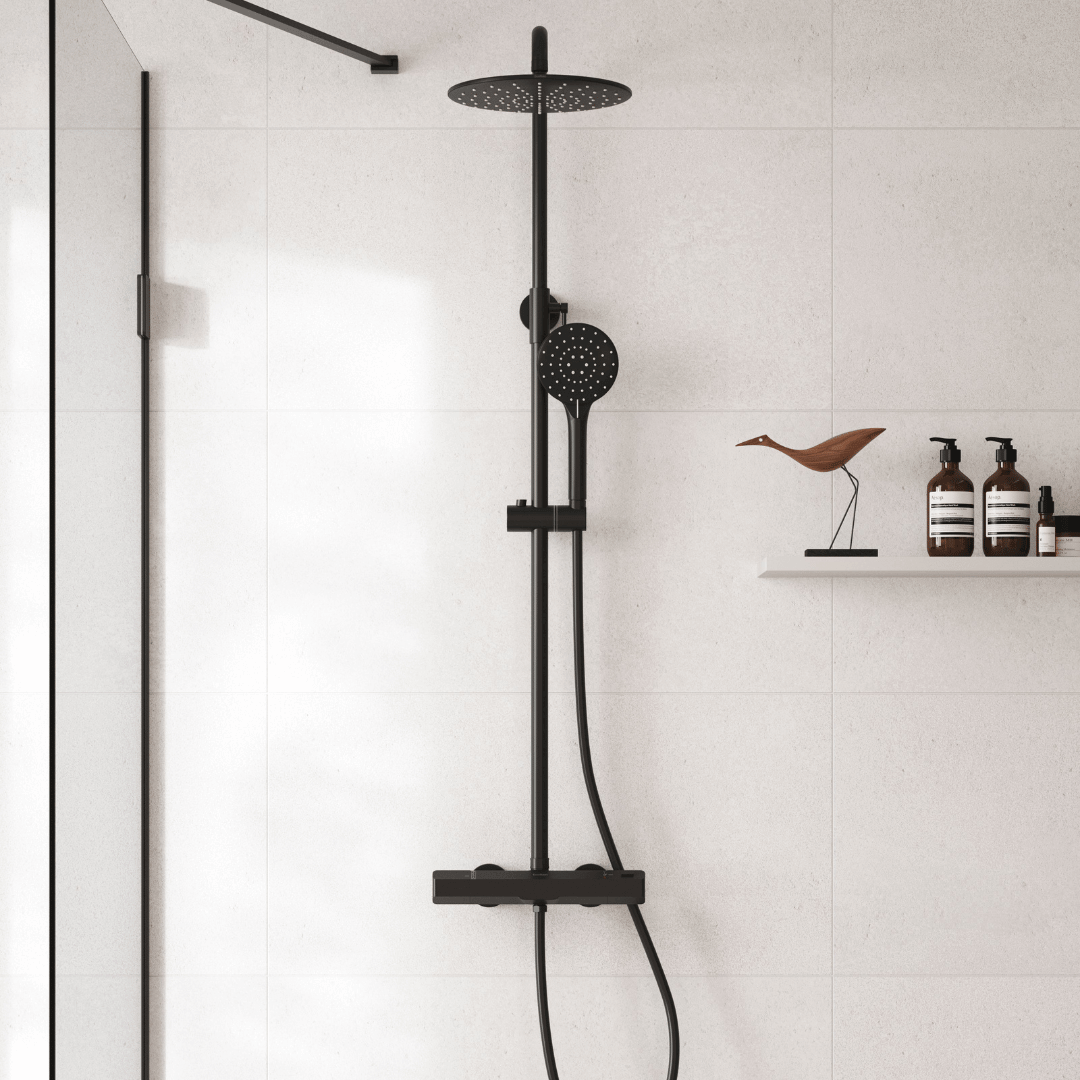 regendoucheset zwart waterbesparend
