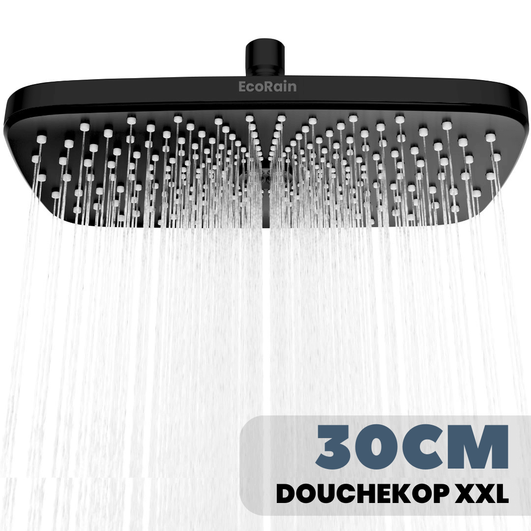 Regendoucheset Melvin 30 cm - Zwart