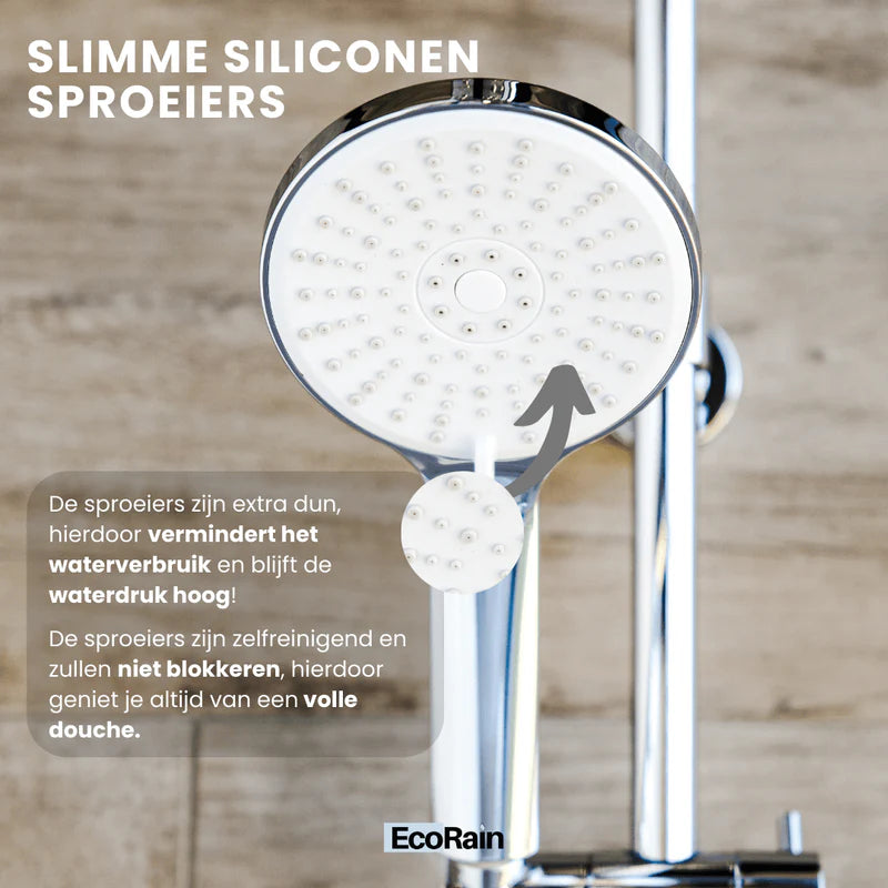 Waterbesparende Douchekop Mark 12 cm met slang - Chroom