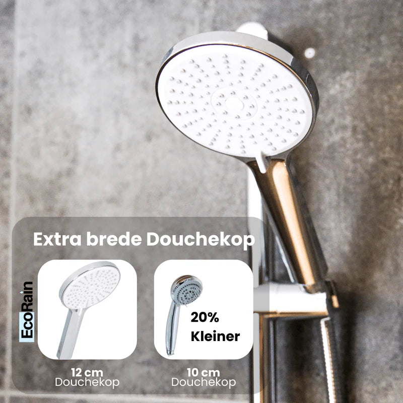 Waterbesparende Douchekop Mark 12 cm met slang - Zwart