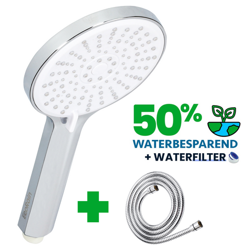 Waterbesparende Douchekop Mark 12 cm met slang - Chroom
