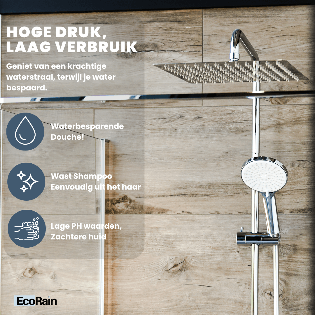 Vierkante RVS Regendouchekop Tyler 30 cm - Chroom