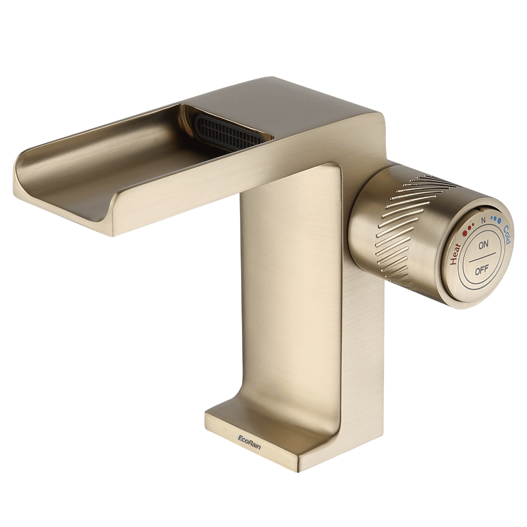 Washbasin tap with Waterfall George - Brushed gold