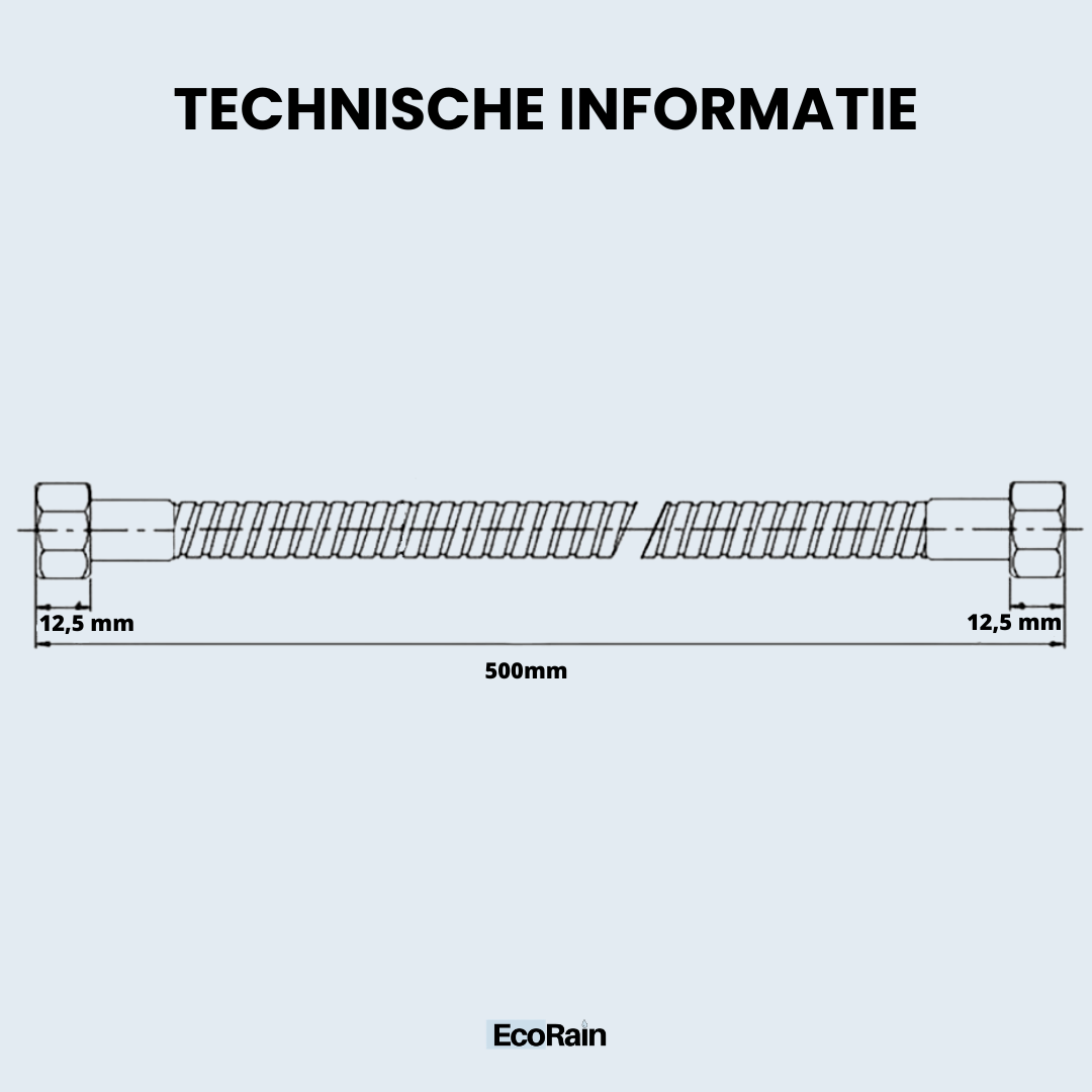 Universele Aansluitingsslang 50 cm - Chroom