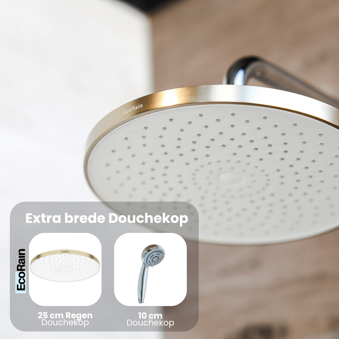 Regendouchekop Matt 25 cm - Geborsteld Goud