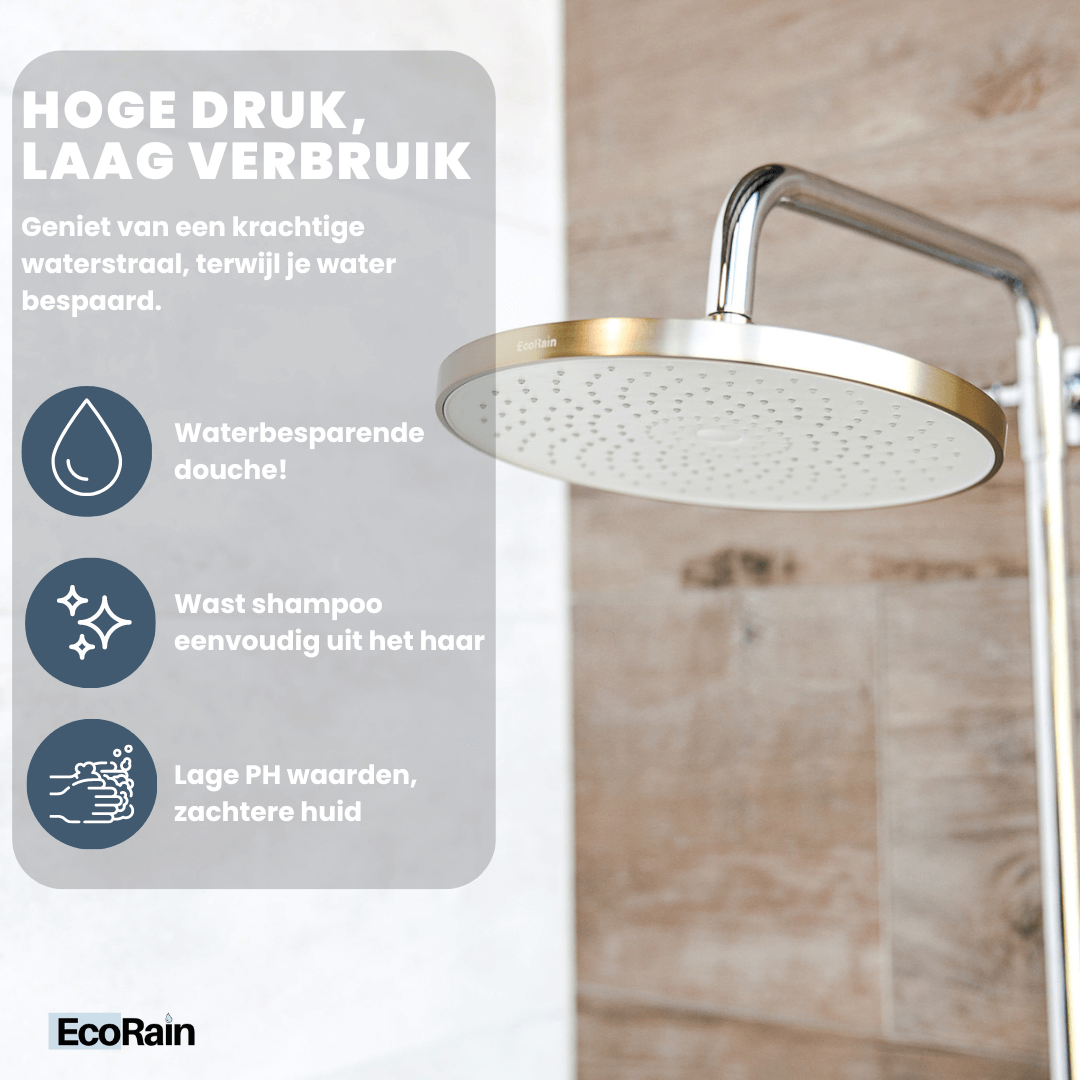 Regendouchekop Matt 25 cm - Geborsteld Goud