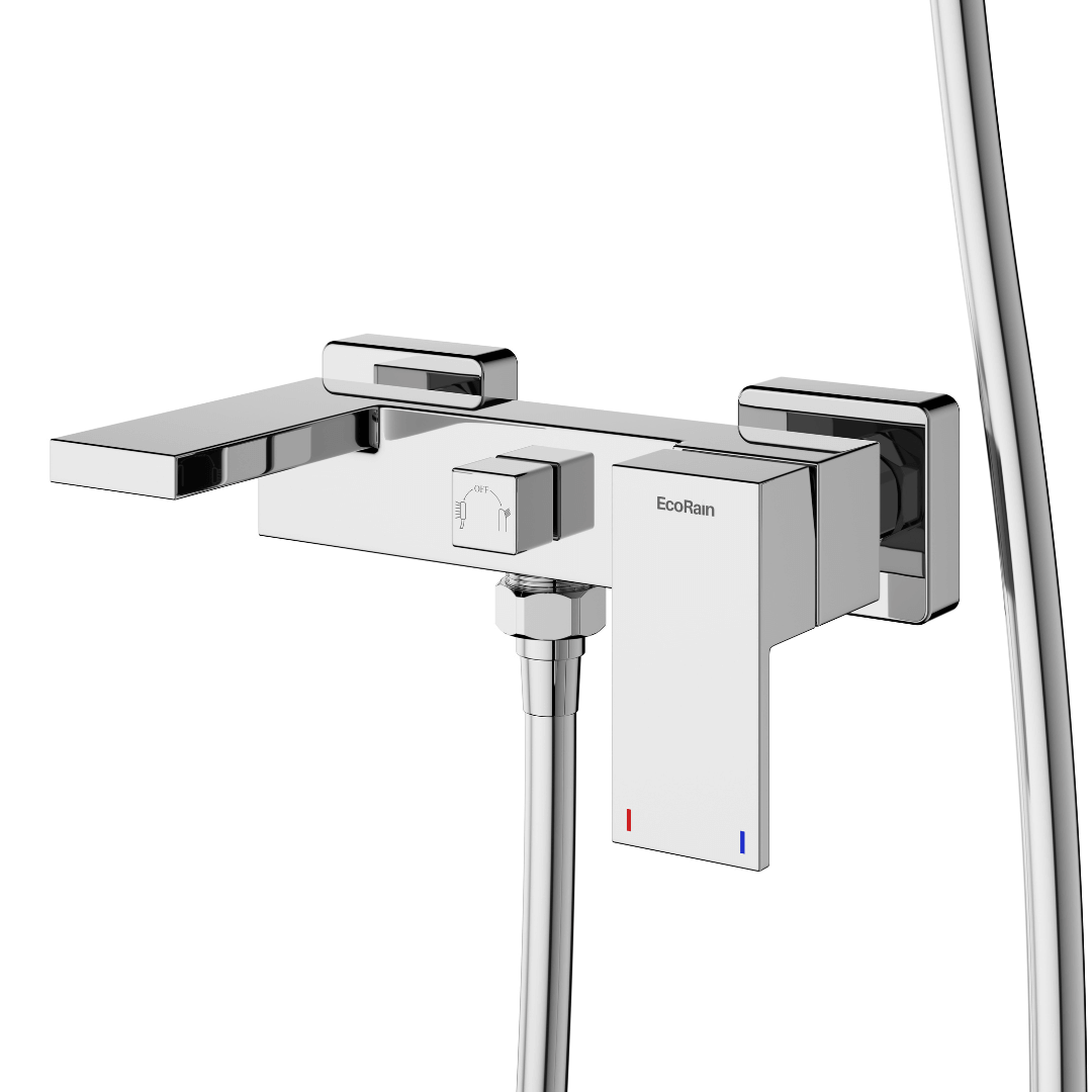 Thermostatic Bath Tap with Shower Head Holder - Chrome