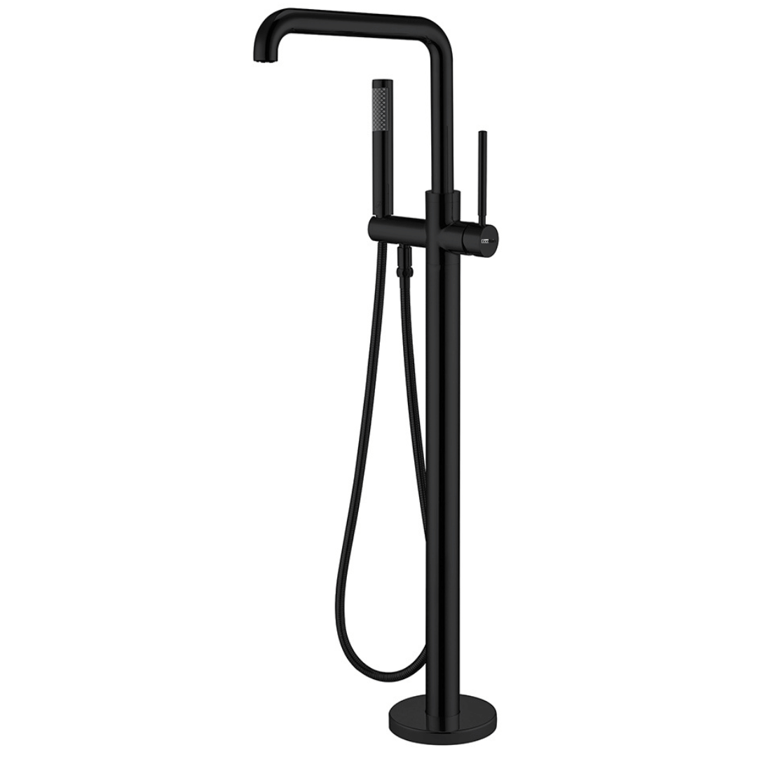 Freestanding Bath Tap with Shower Head Charles - Black