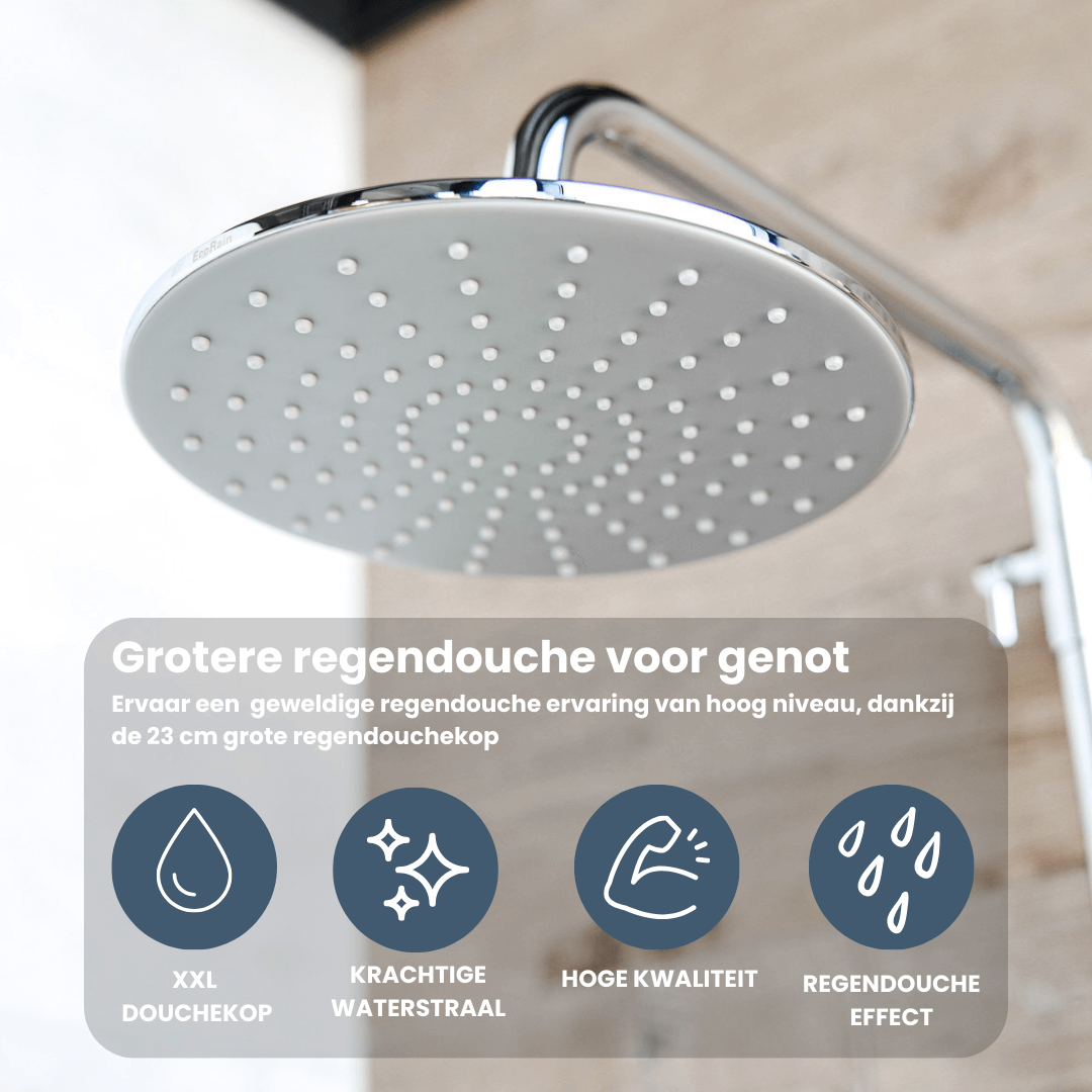 Regendoucheset Glenn 23 CM met Thermostaatkraan - Chroom