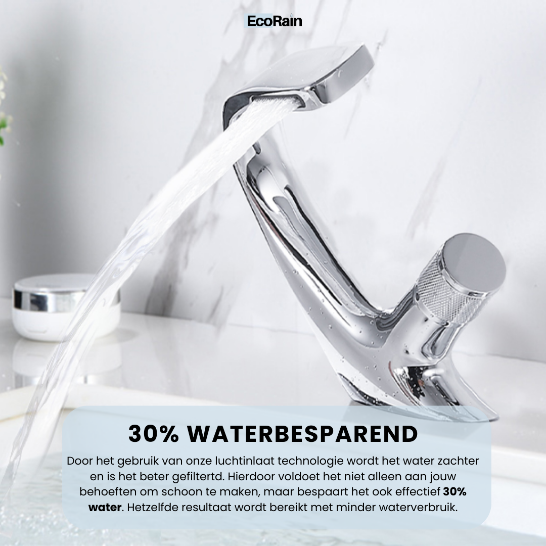 EcoRain Basin Tap Tom Waterfall - Silver